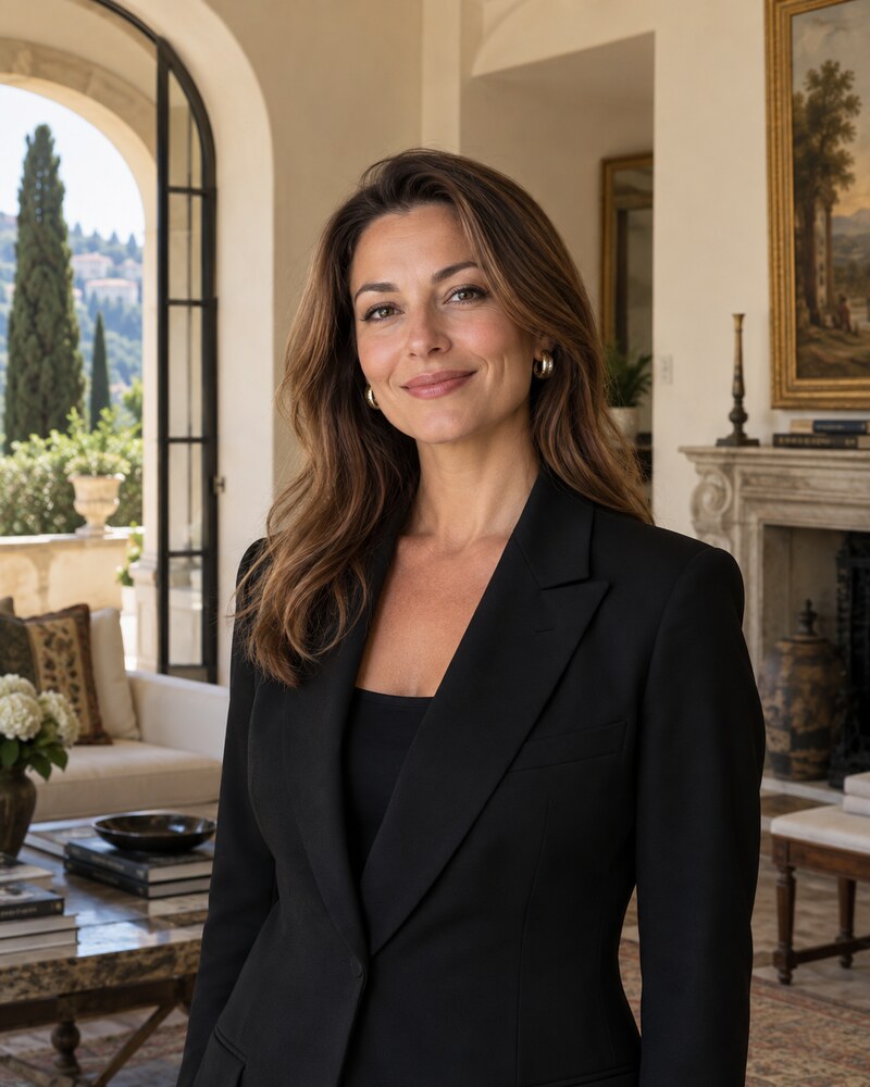 Illustrative luxury travel designer portrait
